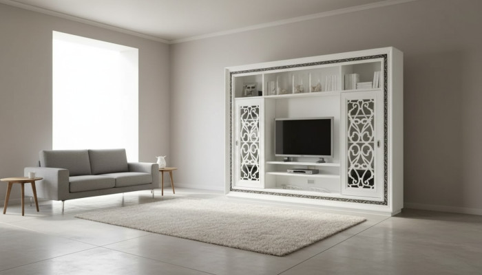 Luxury wall unit cabinet modern furniture living room rtv wood