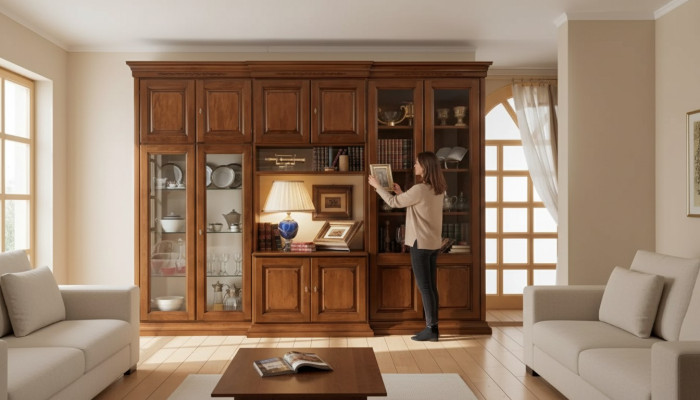 Wall unit Italian wood furniture designer wall cabinets living room new
