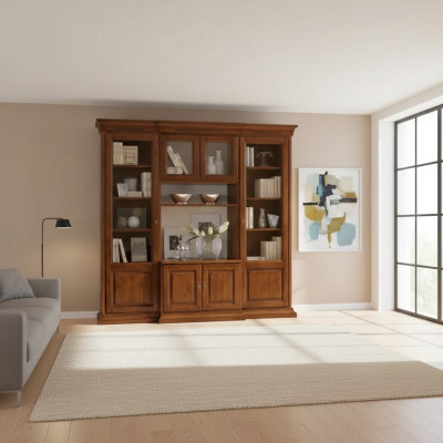 TV cabinet extension wall living room wall TV cabinet solid wood classic