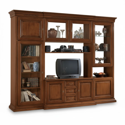 Living room furniture, classic Italian style wall unit, wood furniture, new.
