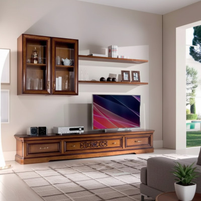 Living Room Modern Style Wall Units 5-Piece Set Sideboard Display Cabinets Shelf New