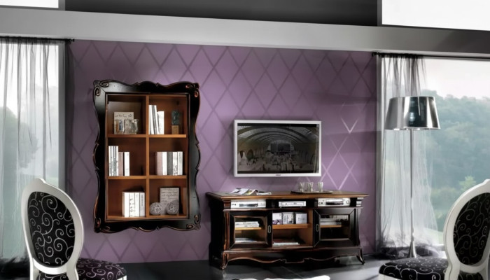 TV stand wall unit shelves living room classic wood design furniture new