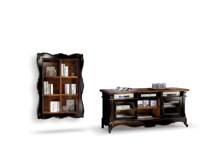 TV stand wall unit shelves living room classic wood design furniture new