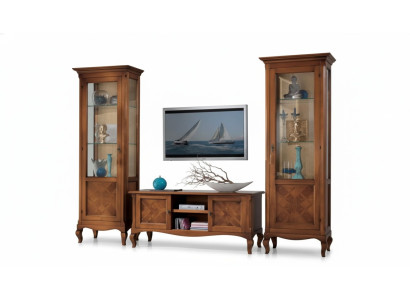 Living room TV stand 2x display cabinet 3-piece set. New living room furniture set designer