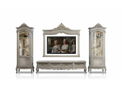 Group RTV Lowboard TV Stand Gray Living Room Set 4-Piece Wall Unit New