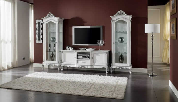 Living room set wall shelf TV stand wall unit 2x display cabinet design 3-piece new