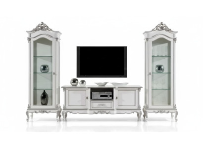 Living room set wall shelf TV stand wall unit 2x display cabinet design 3-piece new