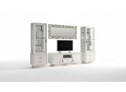 TV stand Italian living room 2x display cabinet luxury TV sideboard white