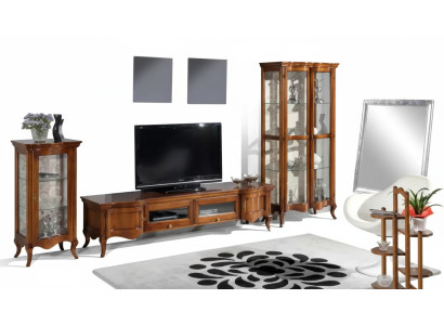 Italian style furniture living room 3-piece set classic 2x showcase brown