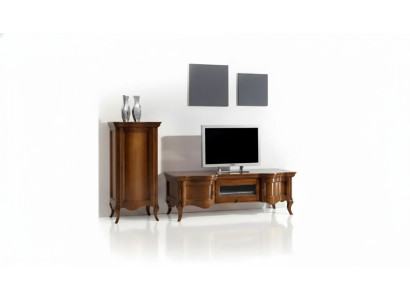 Wall unit, living room, wooden cabinets, classic wall, Italian style.