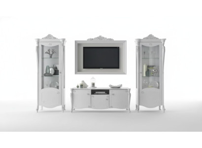Living Room Wall White Style Design Lowboard TV Frame Glass Cabinet RTV TV New