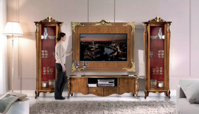 Living room wall unit set 4pcs. Living room display cabinet TV unit shelf luxury classic new