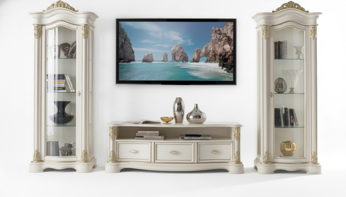 Living room RTV display cabinet sideboard chest of drawers cupboard group XXL set 3-piece.