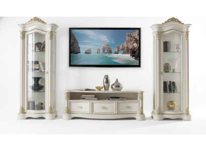 Living room RTV display cabinet sideboard chest of drawers cupboard group XXL set 3-piece.