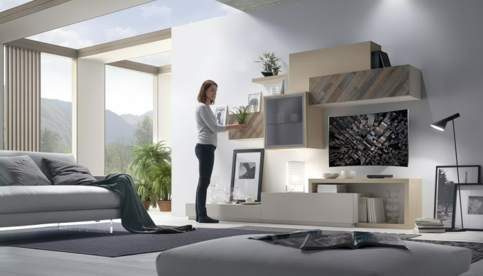 Design living room set display cabinet wall shelves living wall shelf cabinets 4-piece.