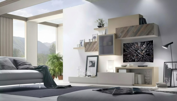Design living room set display cabinet wall shelves living wall shelf cabinets 4-piece.