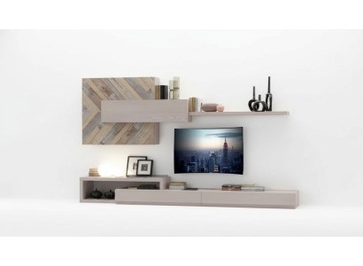 Wall unit TV stand wall shelves living room luxury lowboard gray new