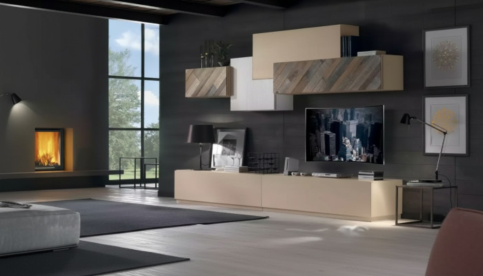 Living room complete set lowboard TV cabinet wall unit luxury new