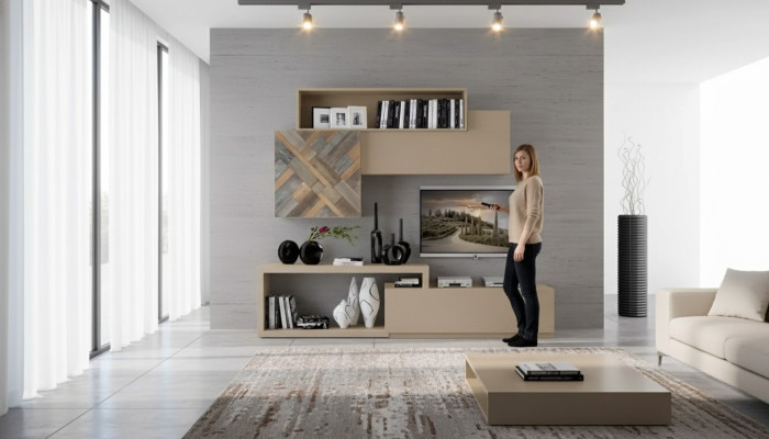 TV lowboard, RTV wall shelves, living room wood luxury wall furniture
