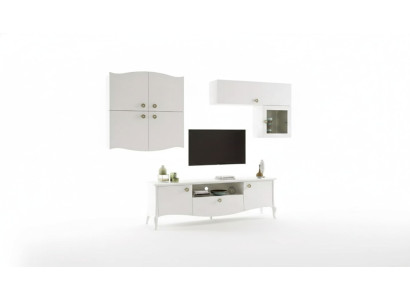 Luxury TV stand living room rtv lowboard sideboard wall unit white new
