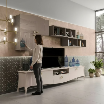 Living room wall unit, RTV wall cabinet, shelf unit, living room wood cabinets, wall shelves.