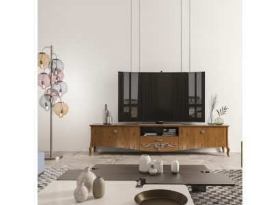 TV stand rtv living room design shelf brown wood lowboard Italian new