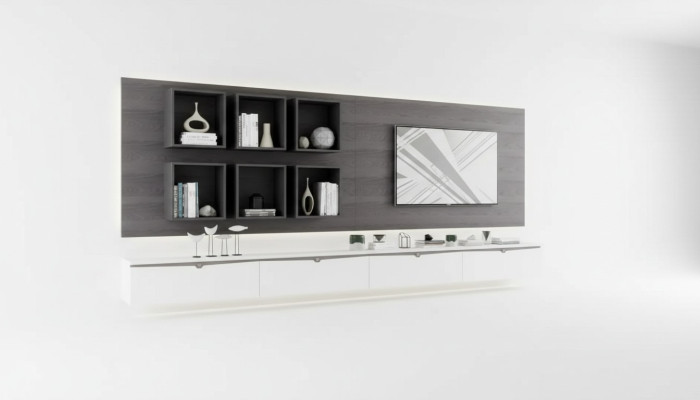 Design wall cabinet shelf living room TV stand wood wall shelves Italy