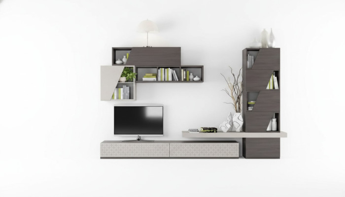 Living room wall shelves, living room cabinets, modern luxury TV design, new.