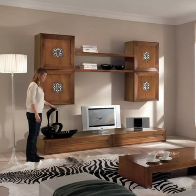 Living room furniture set designer living room brown sideboard wall unit new