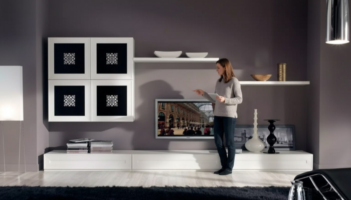 Modern wall unit set sideboard living room wall cabinet furniture