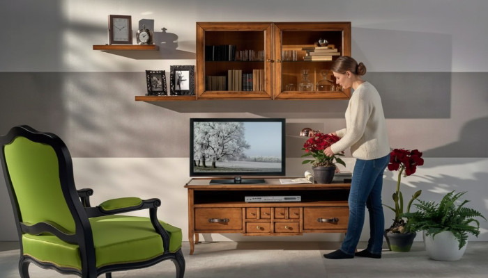 Group Wall Unit RTV Lowboard TV Stand Modern Brown Living Room Set