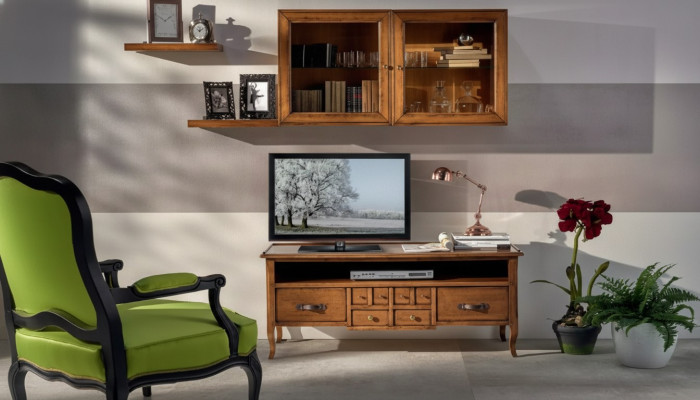 Group Wall Unit RTV Lowboard TV Stand Modern Brown Living Room Set