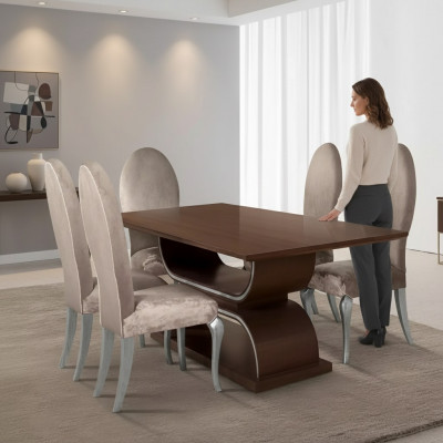 Dining set luxury dining table 4x chairs dining group table complete set 5 pieces