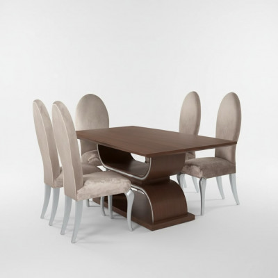 Dining set luxury dining table 4x chairs dining group table complete set 5 pieces