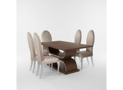 Dining set luxury dining table 4x chairs dining group table complete set 5 pieces
