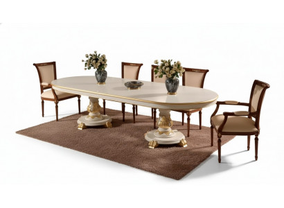 Luxury Oval Dining Room Table White Wooden Dining Table Italian Furniture Art Deco New