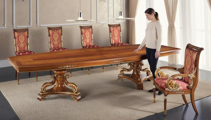 Design luxury tables dining room Italian furniture table brown dining tables new