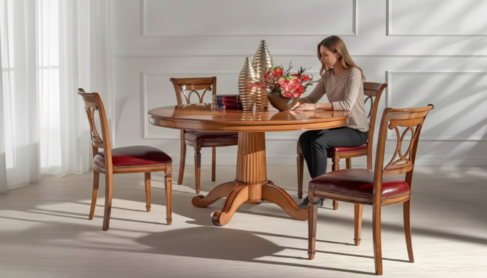Dining table set with 4 chairs for the dining room, 5-piece set.