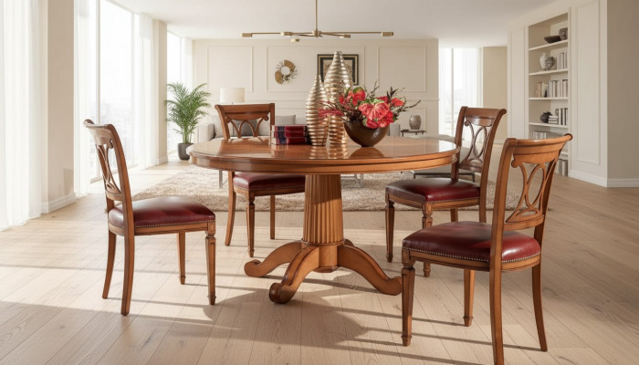 Dining table set with 4 chairs for the dining room, 5-piece set.