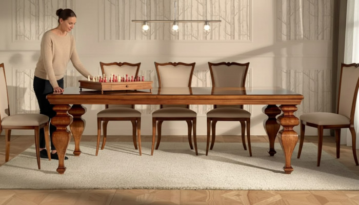 Dining room set classic table 6x chairs 7-piece luxury complete