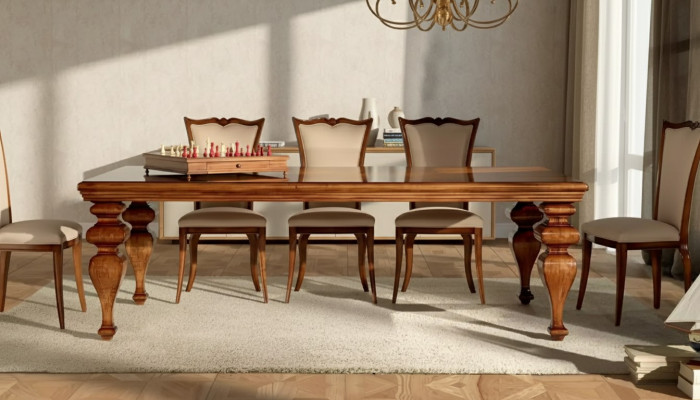 Dining room set classic table 6x chairs 7-piece luxury complete