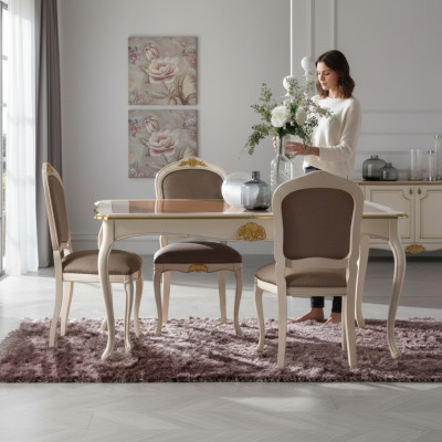 Dining table dining room table 5-piece 4x chairs set dining group classic new