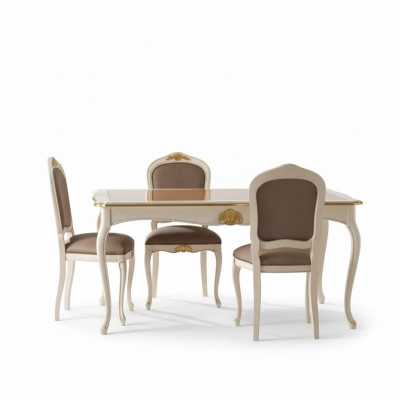 Dining table dining room table 5-piece 4x chairs set dining group classic new