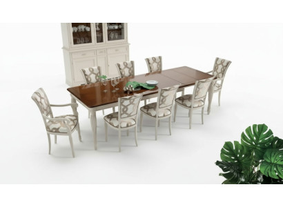 Dining room set table 8x chairs table set group set Italy wood
