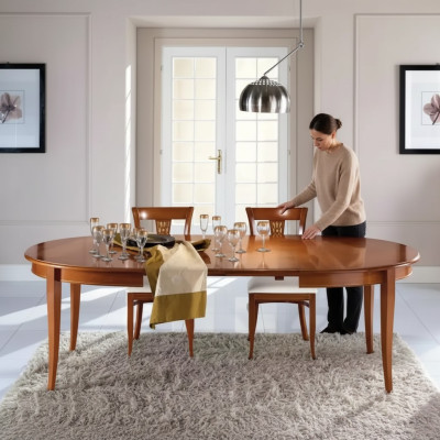 Italian furniture designer wood table seating dining room set of 4 chairs