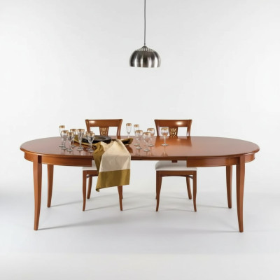 Italian furniture designer wood table seating dining room set of 4 chairs