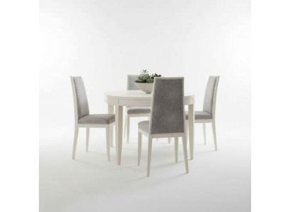 Dining Table Set Group Dining Room Table Set 4x Chairs Wood 5-piece Beige