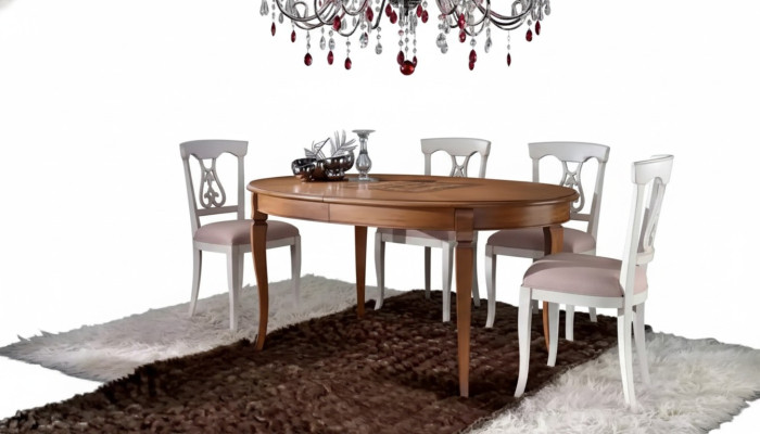 Dining set dining table 4 x chairs set classic dining group brown 5-piece.