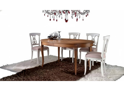 Dining set dining table 4 x chairs set classic dining group brown 5-piece.