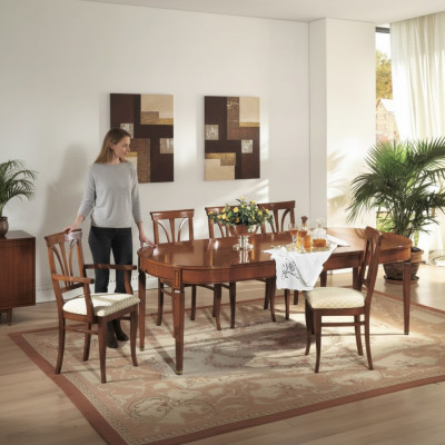 Dining room set dining group wooden table 7-piece complete set dining table 6x chairs